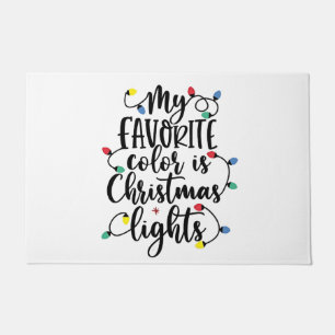 My Favorite Color is Christmas Lights Santa Claus Doormat
