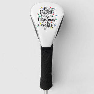 My Favorite Color is Christmas Lights Santa Claus Golf Head Cover