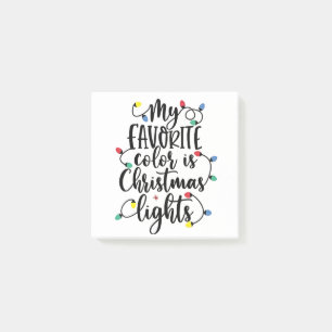 My Favorite Color is Christmas Lights Santa Claus Post-it Notes