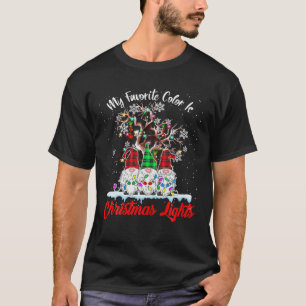 My Favorite Color Is Christmas Lights Three Gnomes T-Shirt
