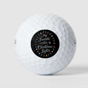 My Favorite Color Is Christmas Lights Xmas Holiday Golf Balls