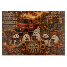 My Favorite Color Is Fall Ghosts Red Truck Pumpkin