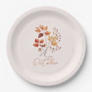 My Favorite Color Is October –Autumn Leaves & Pine Paper Plates