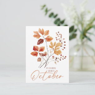 My Favorite Color Is October Postcard