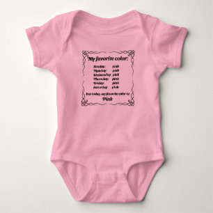 My favorite color is pink baby bodysuit