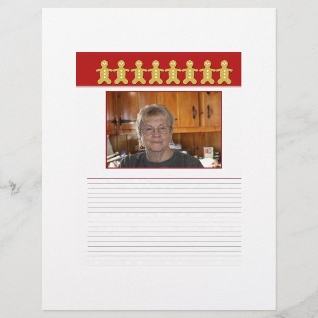 My Favorite Cookies recipe pages with photo option (Front)