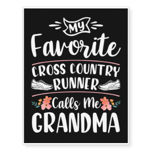 My Favorite Cross Country Runner Calls Me Grandma Temporary Tattoos