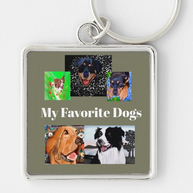 My Favorite Dogs Create Your Own 5-place   Keychain (Front)
