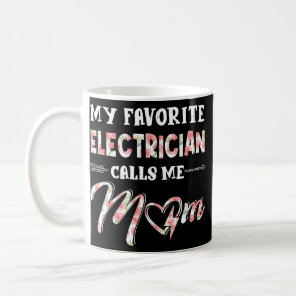 My Favorite Electrician Calls Me Mom Floral Coffee Mug