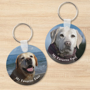 My Favorite Face Pet Dog Cat Double-Sided Photo Keychain