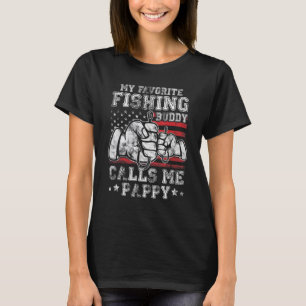 My Favorite Fishing Buddy Call Me Pappy US Flag T-Shirt