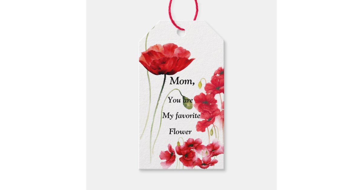 My Favorite Flower Gift Tags Zazzle