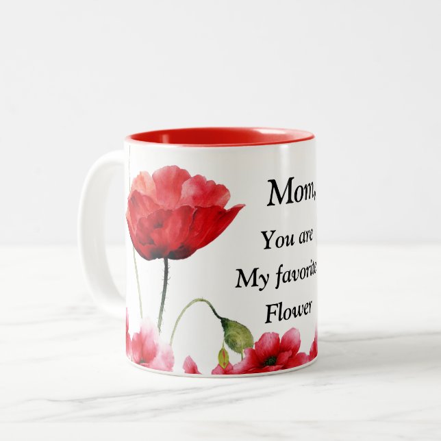 My Favorite Flower Two-Tone Coffee Mug (Front Left)