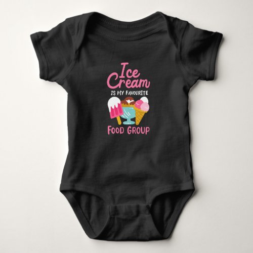My Favorite Food Group is Ice Cream Baby Shower Baby Bodysuit