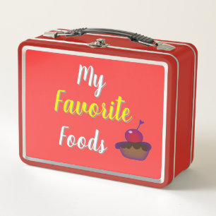 My Favorite Foods Red Metal Lunch Box
