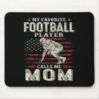 My Favorite Football Player Calls Me Mom Us Flag M Mouse Pad