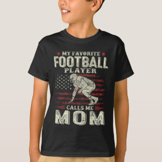 My Favorite Football Player Calls Me Mom Us Flag M T-Shirt