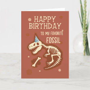 My Favorite Fossil Birthday Greeting Thank You Card
