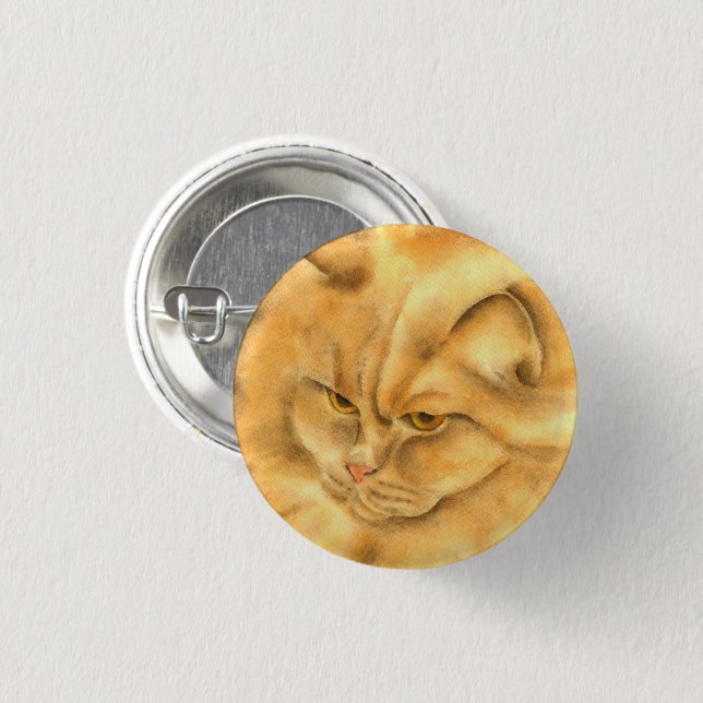 My favorite ginger cat   button (Front & Back)