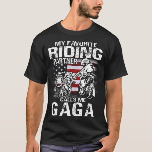 My Favorite Golfer Calls Me GAGA Dirt Bike US Flag T_Shirt