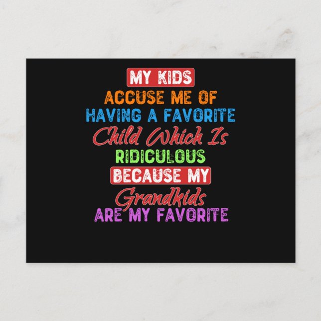 My Favorite Grandkids Postcard (Front)
