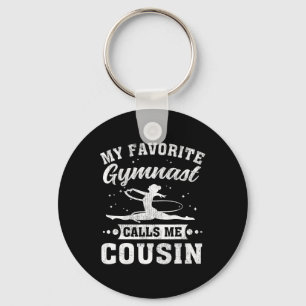 My Favorite Gymnast Calls Me Cousin Cheerleading Keychain