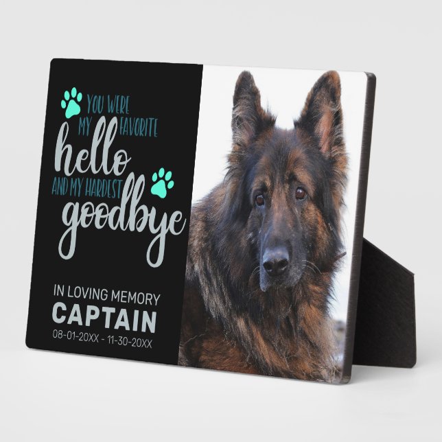 My Favorite Hello Pet Dog Memorial Photo Keepsake Plaque (Side)