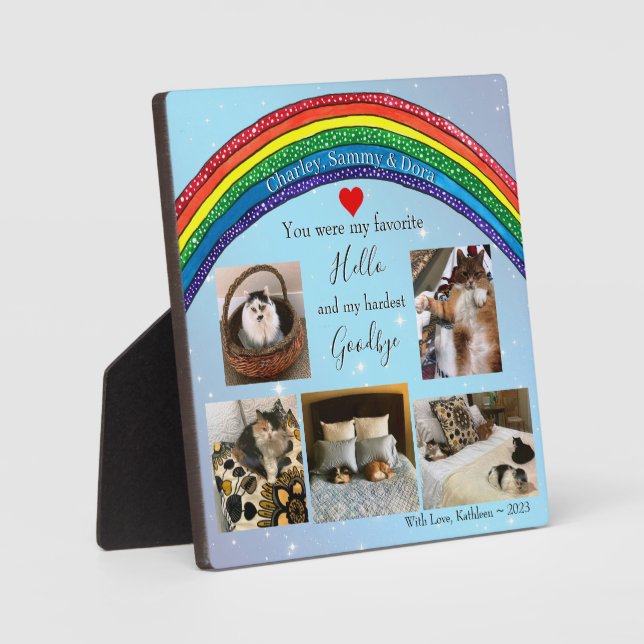 My Favorite Hello Pet Memorial Photo Plaque (Front)