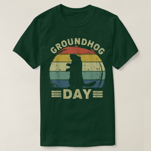 My Favorite Holiday Ground Hog Sunset Groundhog Da T-Shirt (Design Front)