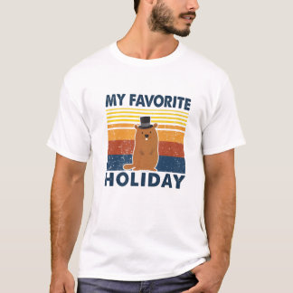 My Favorite Holiday Groundhog Day Funny Vintage T-Shirt