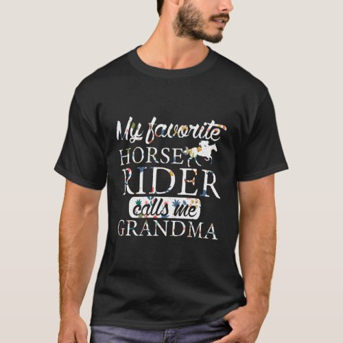 My Favorite Horse Rider Calls Me Grandma Sunflower T_Shirt