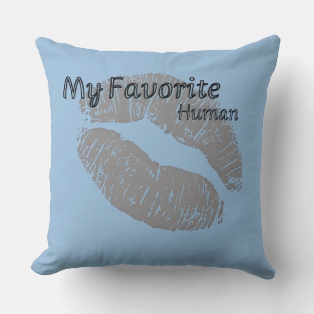 🔥 My Favorite Human Pillow – Romantic Lips Print  (Front)