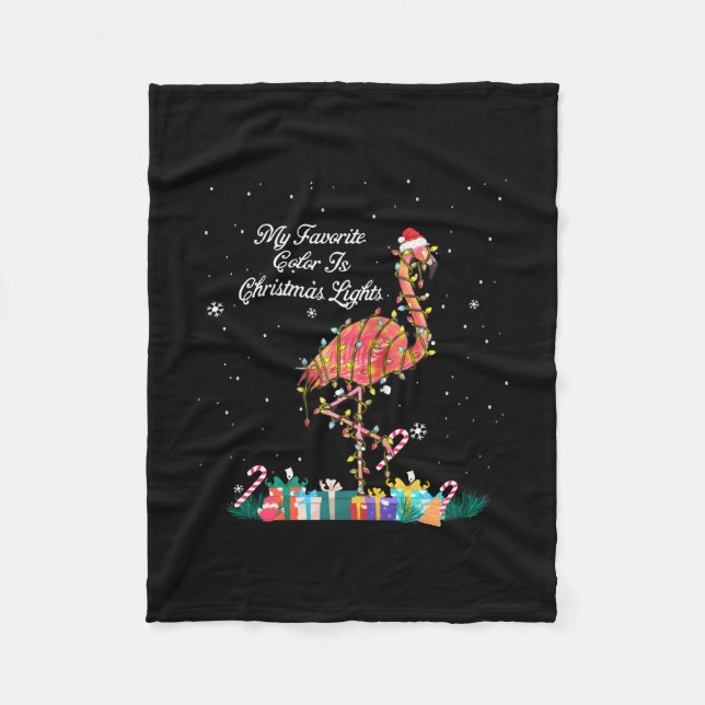 My Favorite Is Christmas Lights Costume Flamingo Fleece Blanket (Front)