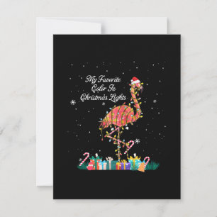 My Favorite Is Christmas Lights Costume Flamingo Invitation