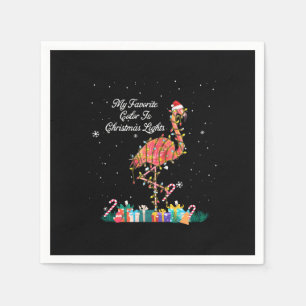 My Favorite Is Christmas Lights Costume Flamingo Napkins