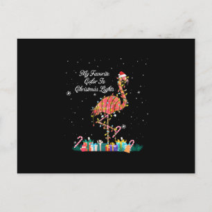 My Favorite Is Christmas Lights Costume Flamingo Postcard