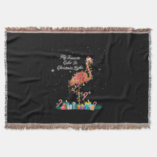 My Favorite Is Christmas Lights Costume Flamingo Throw Blanket