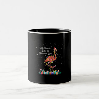 My Favorite Is Christmas Lights Costume Flamingo Two-Tone Coffee Mug