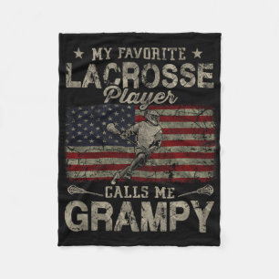 My Favorite Lacrosse Player Calls Me Grampy Father Fleece Blanket