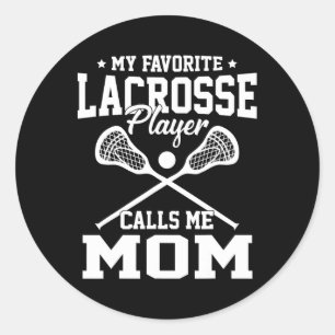 My Favorite Lacrosse Player Calls Me Mom Vintage Classic Round Sticker