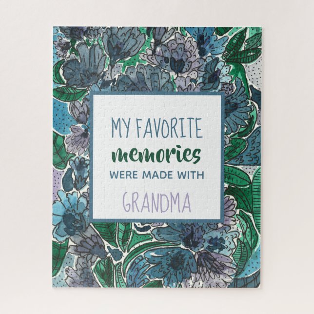 My Favorite Memories are with Grandma Flowers Jigsaw Puzzle (Vertical)