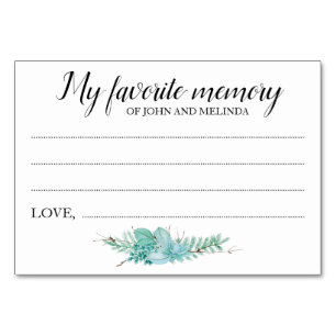 My Favorite Memory Anniversary Succulent Table Number
