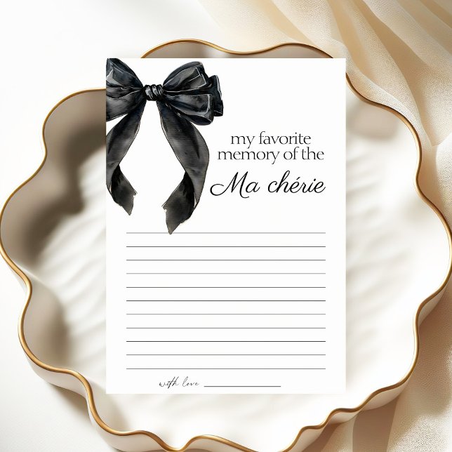 My Favorite Memory bow Bridal Shower game card (Creator Uploaded)