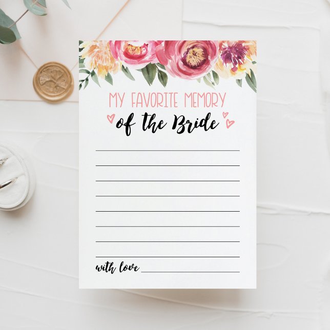 My favorite memory Bridal Shower or Hen Party Card (Creator Uploaded)