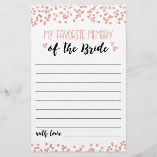 My favorite memory Bridal Shower or Hen Party game