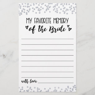 My favorite memory Bridal Shower or Hen Party game