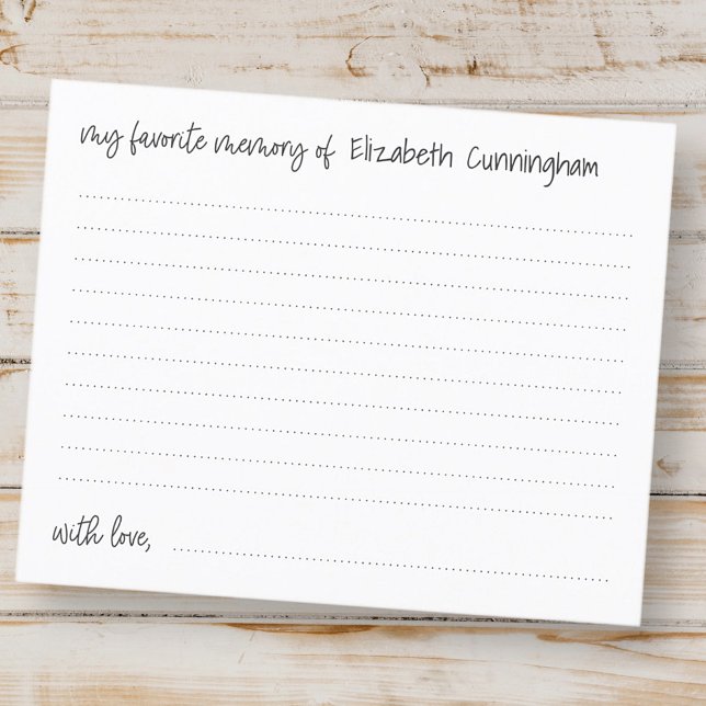 My Favorite Memory Funeral Modern Attendance Card (Creator Uploaded)