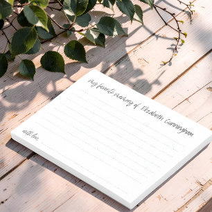 My Favorite Memory Funeral Modern Attendance Card Post-it Notes