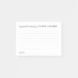 My Favorite Memory Funeral Modern Attendance Card Post-it Notes