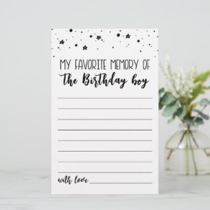 My Favorite memory of the Birthday boy Party game